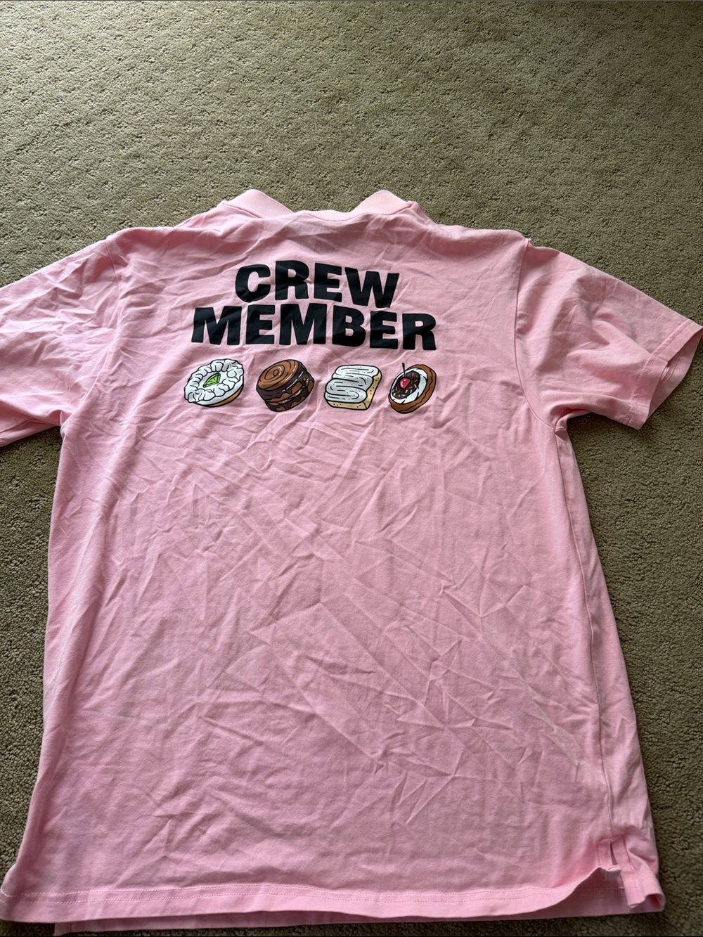 Crumbl cookies crew member too, pink, graphic, size medium